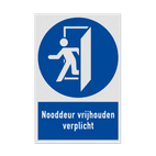 Veiligheisdpictogram MG30 - Nooddeur vrijhouden verplicht - reflecterend