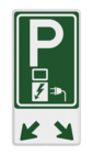 Verkeersbord voor oplaadpunt elektrische auto's in afwijkende kleur - E08o