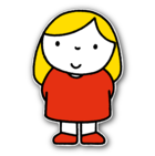 Silhouetbord Dick Bruna - meisje met rode jurk - LV.SB.H10