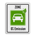 Verkeersbord begin zone ZERO Emissie - milieuzone