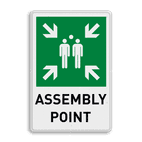 Verzamelplaats BHV bord met Engelse tekst ASSEMBLY POINT