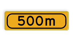 Onderbord met afstand 500m - OB401t-500