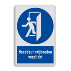 Veiligheidsbord MG30 met tekst Nooddeur vrijhouden verplicht