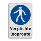 Veiligheidsbord M024 met tekst Verplichte looproute