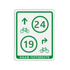 Fietsroutebord tracé met 2 verwijzingen