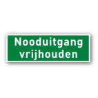 Nooduitgang bordje 500x200mm groen/wit