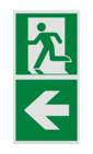 Panneau angulaire - E001 - Sortie de secours vers la gauche