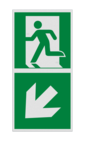 Panneau angulaire - E001 - Sortie de secours vers le bas à gauche