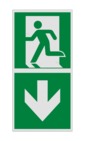 Panneau angulaire - E001 - Sortie de secours vers le bas