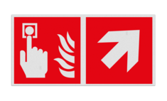 Panneau angulaire - F005 - Direction de l'alarme incendie