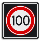 Verkeersbord RVV A01 100s - Maximum snelheid 100 km/h