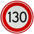 Verkeersbord RVV A01-130 - Maximum snelheid 130 km/h