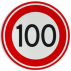 Verkeersbord RVV A01-100 - Maximum snelheid 100 km/h