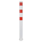 Rampaal Ø102x900mm met grondmontage, wit/rood