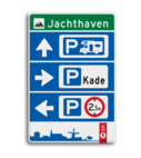 Routebord Parkeren Hattem - 04 - met pijlen