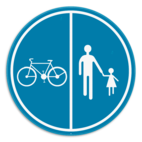 Panneau SB250 - D9a - Partie de la voie publique réservée à la circulation des piétons, des bicyclettes et des cyclomoteurs à deux roues classe A