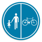 Panneau SB250 - D9b - Partie de la voie publique réservée à la circulation des piétons, des bicyclettes et des cyclomoteurs à deux roues classe A