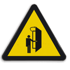 Reflecterende sticker of bord Waarschuwingspictogram - pas op openslaande deur