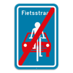 Verkeersbord SB250 F113 - Einde fietsstraat