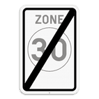 Verkeersbord SB250 F4b - Einde zone 30