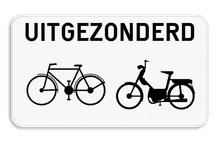 Verkeersbord SB250 M3bis - Uitgezonderd fietsers en bromfietsers