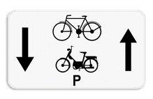 Verkeersbord SB250 M17 - Fietsers en speed pedelecs mogen in 2 richtingen