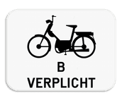 Verkeersbord SB250 M6 - Verplichting voor bromfietsen klasse B