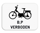 Verkeersbord SB250 M16 - Verbod voor bromfietsen klasse B en speed pedelecs