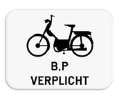 Verkeersbord SB250 M14 - Verplichting bromfietsen klasse B en voor speed pedelecs