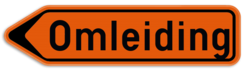 Verkeersbord SB250 F41 - Wegwijzer omleidingsweg Links