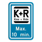 Panneau de stationnement - Kiss&Ride + Texte personnalisé