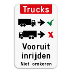Informatiebord - Trucks vooruit inrijden