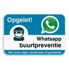 WhatsAppbord - Opgelet - jouw straat of gemeente - Blauw