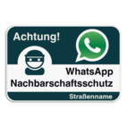 WhatsAppbord met jouw straatnaam - Duits