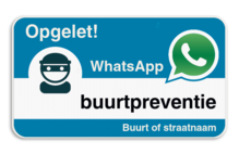 WhatsApp onderbord met eigen tekst - Blauw