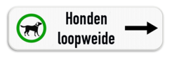 Routebord met pijl - hondenloopwijde