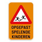 Verkeersbord Opgepast spelende kinderen