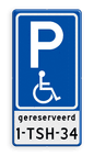 Verkeersbord RVV E06 parkeerplaats mindervaliden - met kenteken