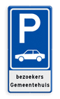 Verkeersbord RVV E08 + tekstregels - Parkeerplaats auto's