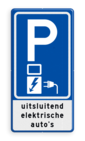 Verkeersbord RVV E08o - Oplaadpunt voor elektrische auto's - met tekst