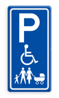 Verkeersbord parkeerplaats voor Invalide en/of Gezinnen