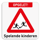 Informatiebord - Opgelet spelende kinderen