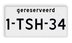 Verkeersbord RVV OB309 - Onderbord - Gereserveerd voor beschreven kenteken