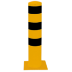 Poteau de protection Ø193x1000mm avec pied, galvanisé ou jaune/noir