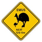 Verkeersbord Australië - Emu