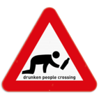 Verkeersbord - Drunken People Crossing