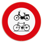 Panneau SB250 - C9 - C11 - Accès interdit aux conducteurs de cyclomoteurs et de bicyclettes