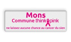 Naambord Commune ThinkPink.be - wit - magenta in huisstijl