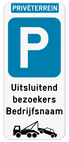 Parkeerbord enkel bezoekers + wegsleepregeling