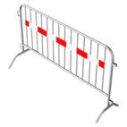 Barrière en acier 15,5kg - 200cm - 14 barreaux - Bande réfléchissante rouge et blanche